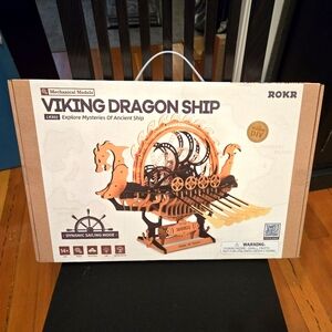 ROKR Viking Dragon Ship Mechanical Model LK802, 3D Puzzle.New, All Seals In Tact